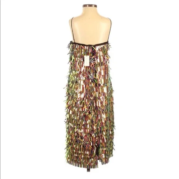 Milly Nickie Sequin Disco Midi Cocktail Dress New. New Years, holiday dress! - Picture 3 of 12